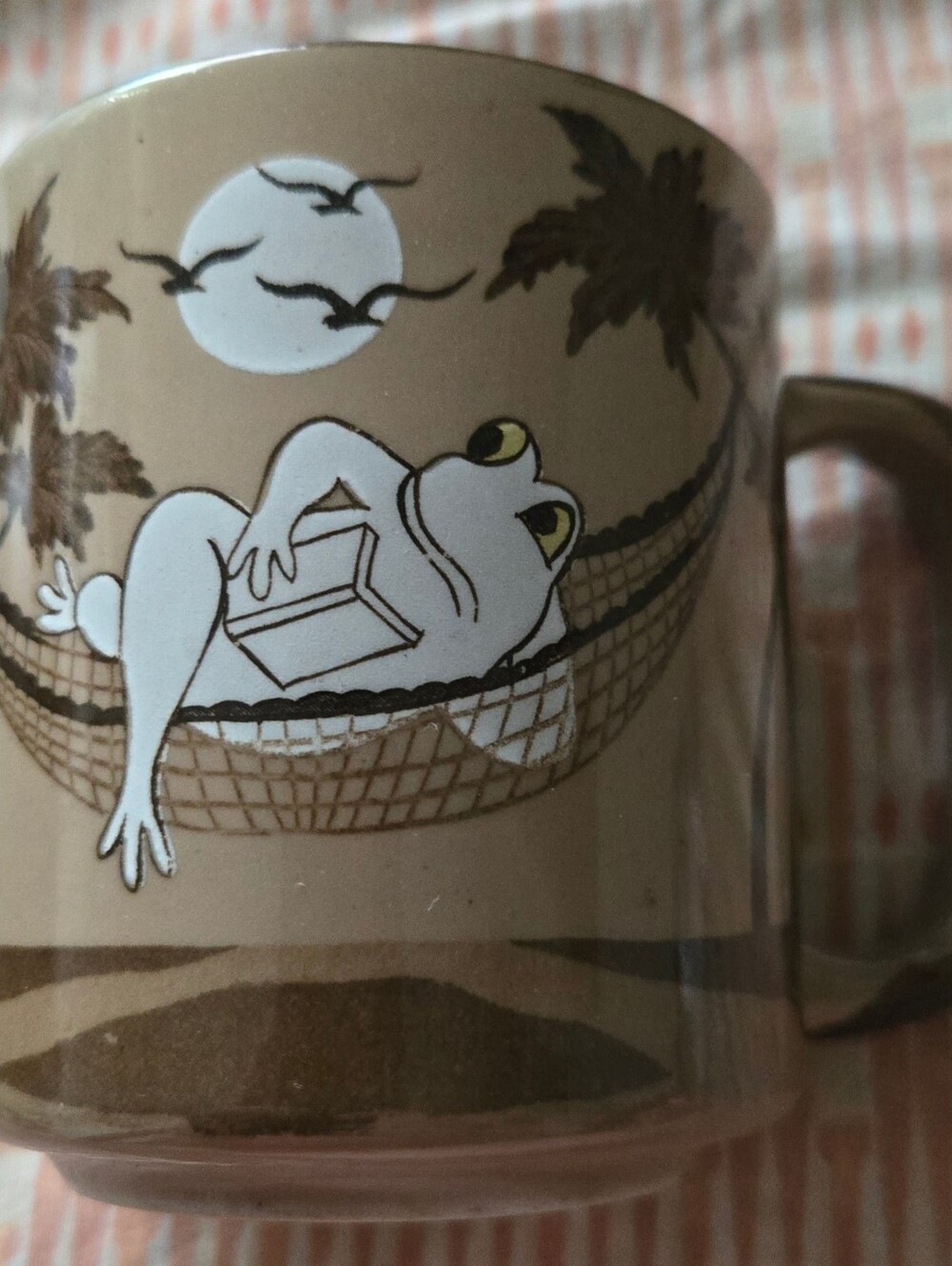 Vintage Japanese Stoneware Mug With Frogs